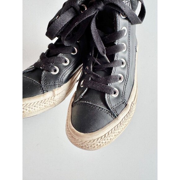 Kids' CONVERSE Chuck Taylor PC Black/Burnt Caramel Leather Boot Sneakers, Size 1 - Picture 6 of 16